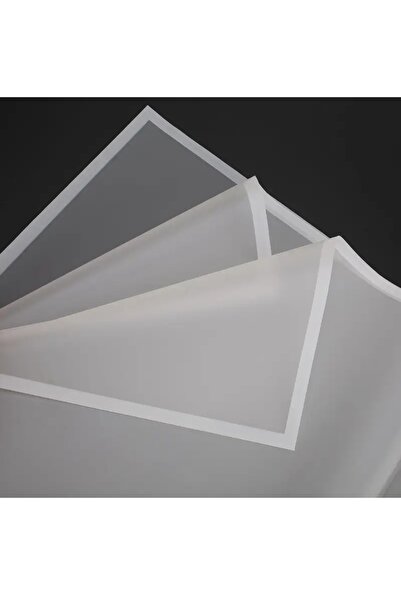 COLORPAK Çiçek Buket Ambalaj Jelatin Kağıdı (Transparan BEYAZ zemin ve BEYAZ kenarlı) Mat Opp 55x55cm 5 adet