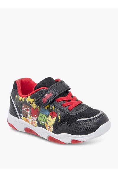 Marvel Avengers Print Light-Up Sneakers with Hook and Loop Closure