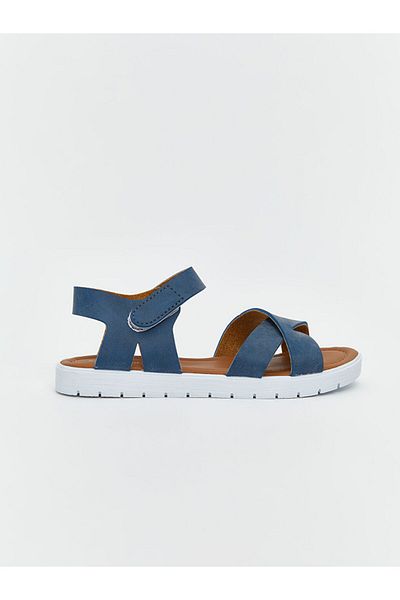 LC Waikiki Lcw Steps Navy Blue Ankle Strap Girls Sandals