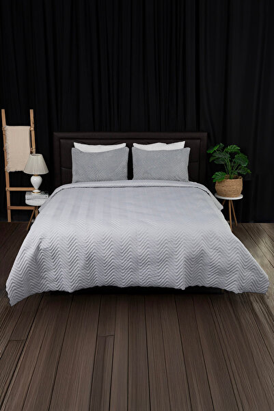 FAVORA Liena Wellsoft Double-Sided 4-Season Double Bedspread - Gray
