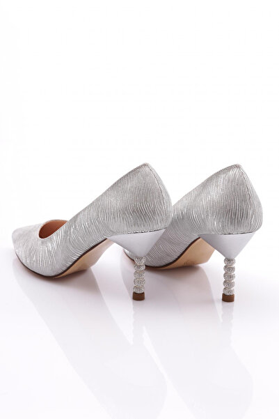 DGN Γυναικεία παπούτσια με τακούνι Ασημί ριγέ 2173122621