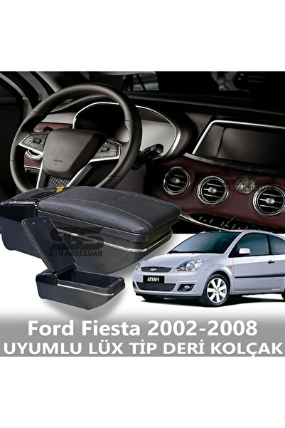 STS Oto Aksesuar Ford Fiesta 2002-2008 Uyumlu Premium  Deri Kol Dayama Kolçak...
