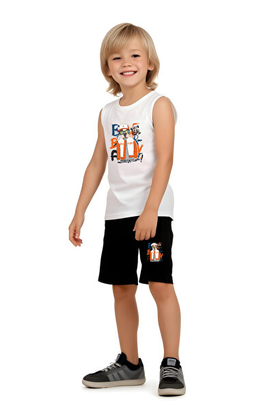 panios kids Stay Real Dog Štampano Majica bez rukava i šortsevi za dečake Set...