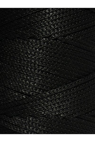 Akduman İplik 200 gr - 2mm Siyah Polyester Makrome Ipi Çanta Ipliği Ve Supla Ip