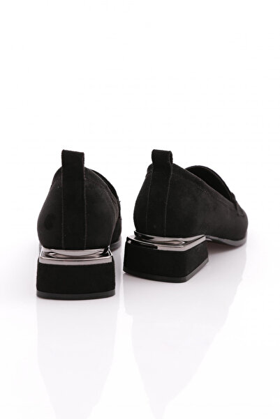 DGN Kadın Loafer Ayakkabı Siyah Süet 342243539