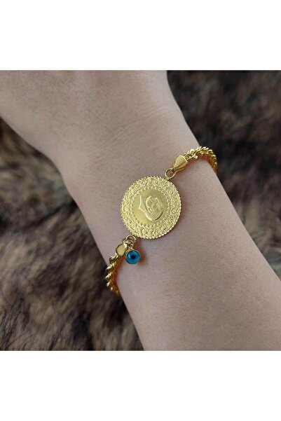 Altınbeyi Yarım Altınlı Halat Zincirli Bileklik