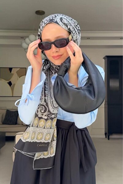 carell Feyza'nın Tercihi Bohemian Siyah Comfy İpek Şal