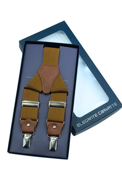 Elegante Cravatte Мъжки златисти гащеризони с тиранти