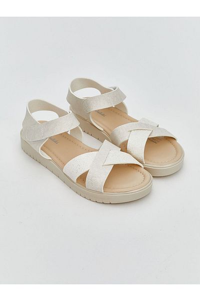 LC Waikiki Lcw Steps Beige Ankle Strap Girls Sandals