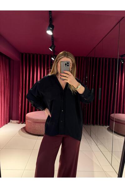 EFİL Черна суедна модална риза - модел 5307