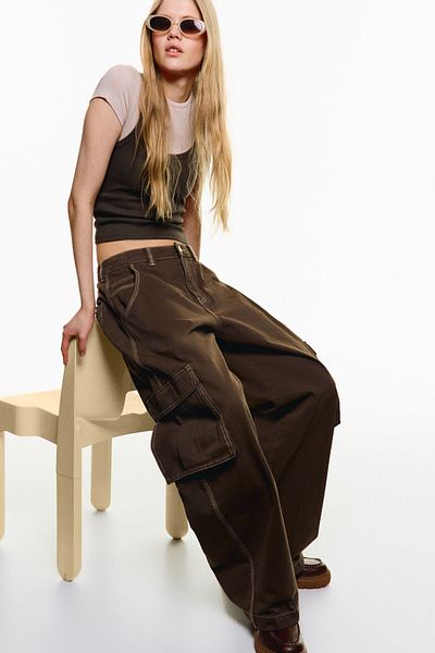 Bershka Barrel utility trousers