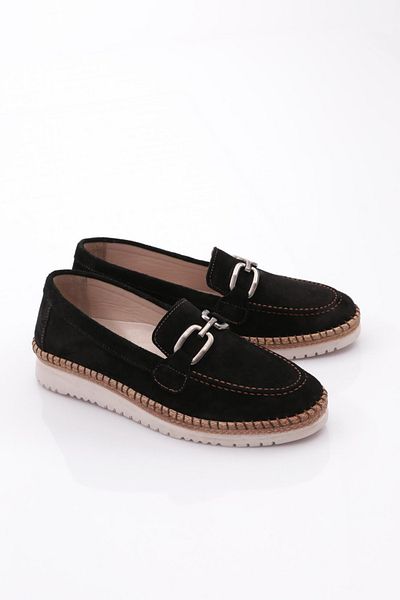 DGN Pantofi Confort dama din piele intoarsa neagra 26762623