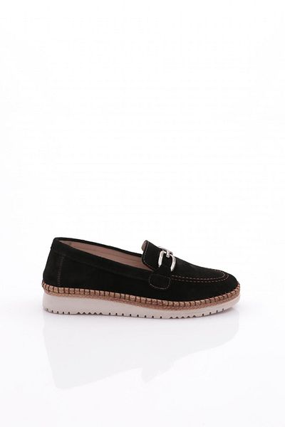 DGN Pantofi Confort dama din piele intoarsa neagra 26762623