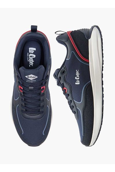 Lee Cooper Men's Logo Detail Sneakers with Lace-Up Closure