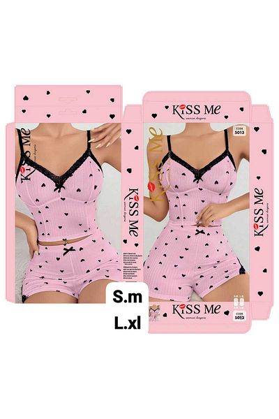 kiss me Ultra soft multi-pattern shorts set