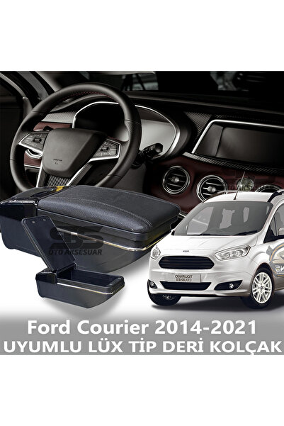STS Oto Aksesuar Ford Courier 2014-2021  Uyumlu Premium  Deri Kol Dayama Kolç...