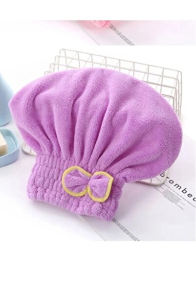 İndirimKap Saç Kurutma Bonesi Kafa Havlusu Duş Bonesi Islak Saç Kurulama Bone...