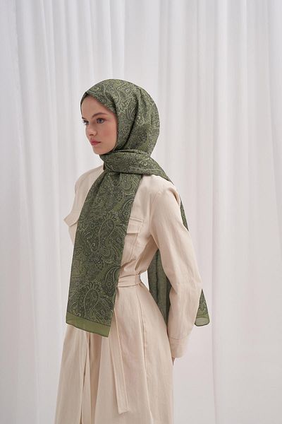 carell Green Nilla Cotton Shawl, Mirage Design