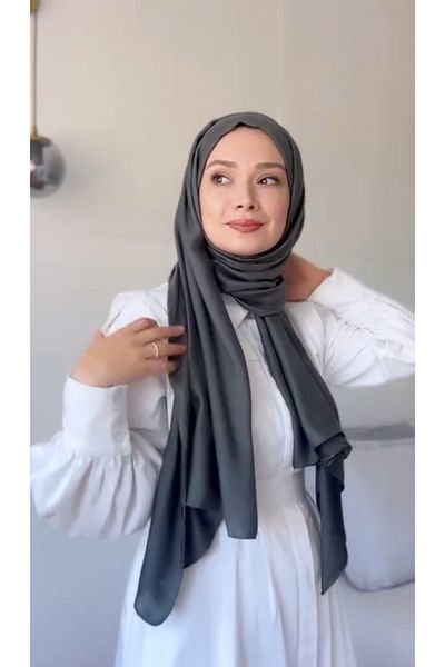 carell Double Sided Silk Slub - Şüheda's Choice Khaki Shawl