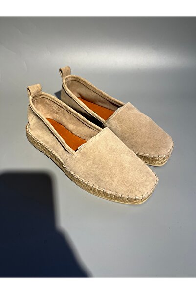 Butik Noble Shoes Hakiki Deri Süet  Espadril Babet