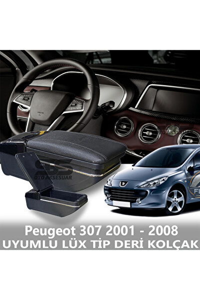 STS Oto Aksesuar Peugeot 307 2001 - 2008 Uyumlu Premium  Deri Kol Dayama Kolç...