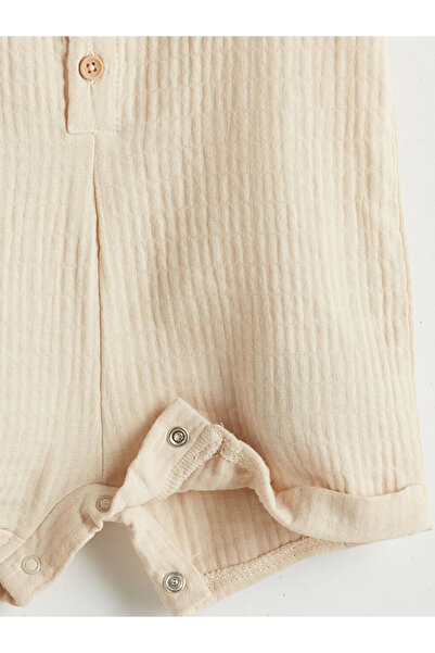 LC Waikiki Lcw Crew Neck Baby Boy Muslin Jumpsuit Fast Fashion