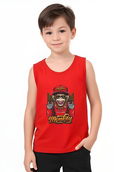 panios kids Rich Monkey Printed Boys' Sling T-Shirt and Shorts Bottom-Top Set