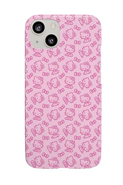 EMENYUS iPhone 15 Uyumlu Premium Lansman Hello Kitty  Kadife Cep Telefonu Kılıfı