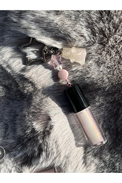 ZephiaStore Lip Gloss Anahtarlık Pembe Beyaz Aurora Işıltılı Dudak Parlatıcı ...