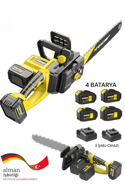 SCHUTZENGER Zinçirli Odun Kesme Dal Budama Makinesi 4 Batarya 10 Pilli 2 Adet...