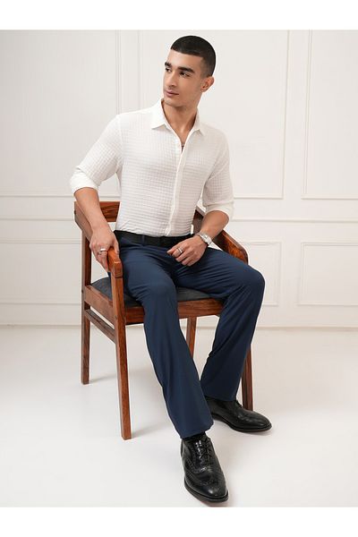 Highlander By Styli Textured Regular Fit Collared Shirt