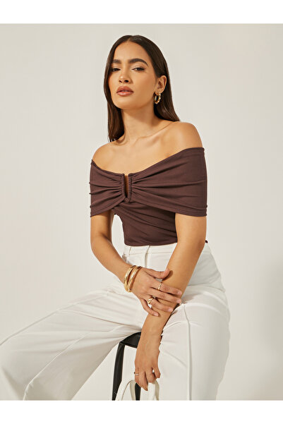 Styli بلوزة محبوكة مكشوفة الكتفين