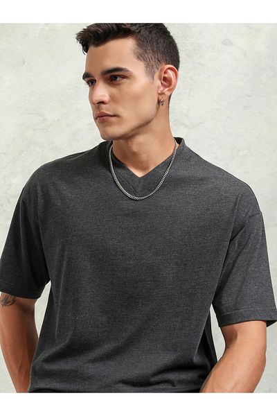 Highlander By Styli Solid Regular Fit V-Neck T-Shirt