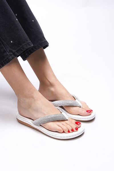Riccon Rhaelves 0012288   Model Silver Women's Flip Flops