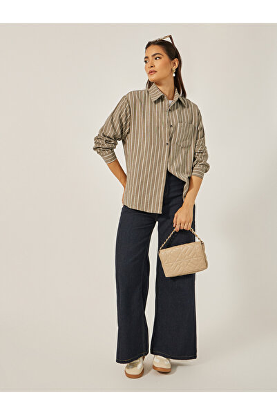 Styli قميص مخطط كبير الحجم