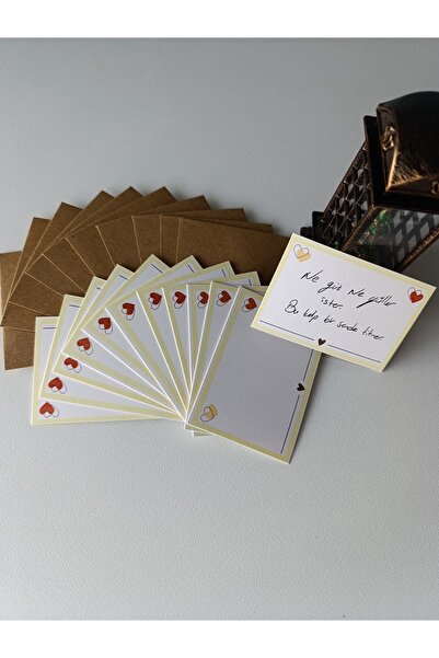 namaviga notebook Kalpli Not Kartı Seti 10'lu Mini Not Zarfı (9x7) ile Birlikte