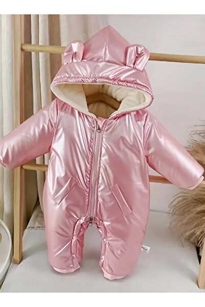 Modakido Kız Çocuk/Kız Bebek Parlak, Sıcak Tutan, Metalik Pembe, Çıtçıtlı Ast...