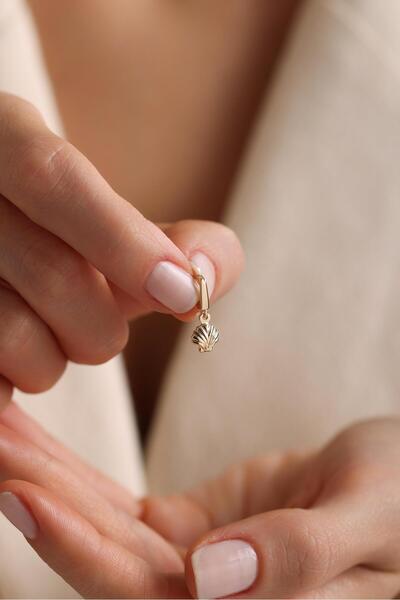 Tufanlar Kuyumculuk 14 Ayar Kolay Kilit Deniz Kabuğu Altın Charm