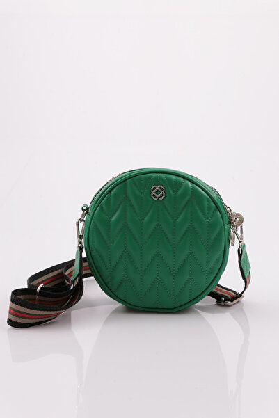 DGN Geantă de damă rotundă matlasată, verde iarbă 23552856