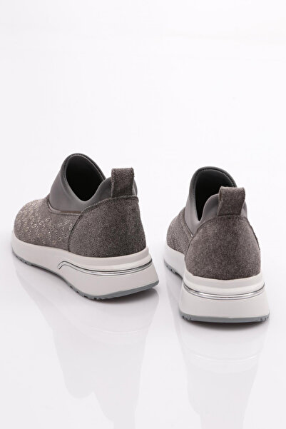DGN Iron Stone Gray Suede White Women's Sneakers - 51535105
