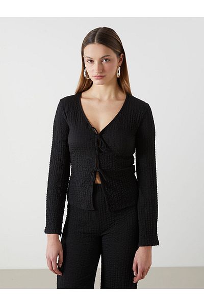 LC Waikiki Lcwaikiki Classic V-Neck Textured Women's Cardigan