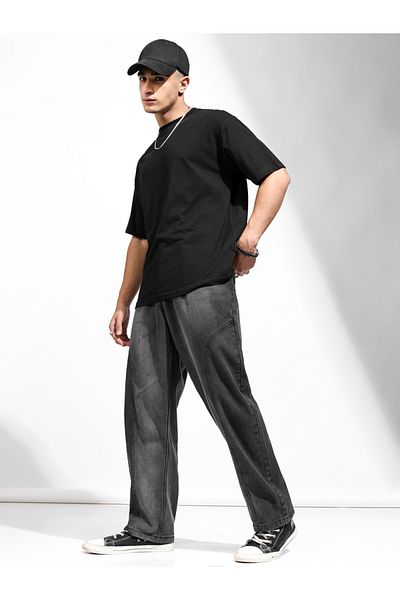 Highlander By Styli Solid Regular Fit Drop-Shoulder T-Shirt