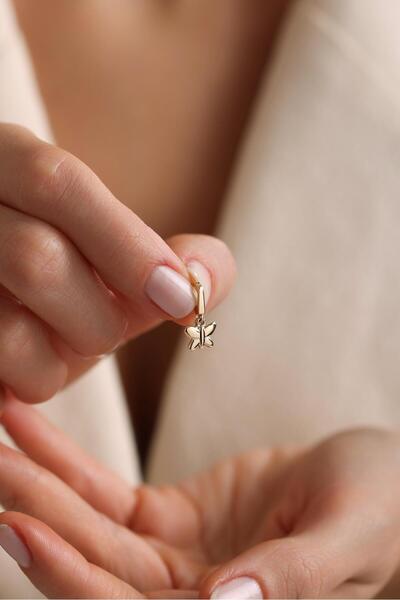 Tufanlar Kuyumculuk 14 Ayar Kolay Kilit Kelebek Altın Charm