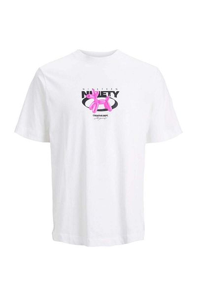 Jack & Jones Men's White T-shirt - Printed and Comfortable