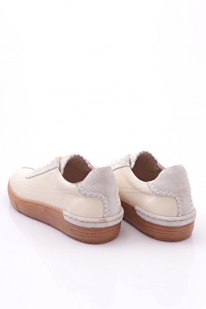 DGN Women's Lace-Up Sneaker Shoes Off-White Suede 457212453