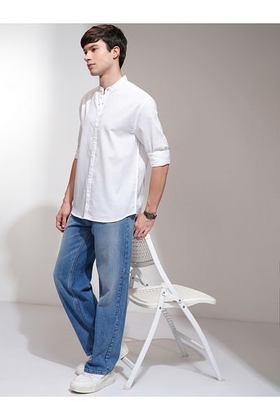 Highlander By Styli Relaxed Fit Mandarin Collar Shirt