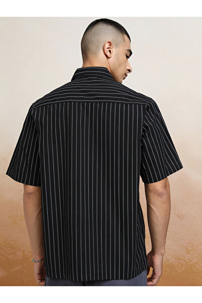 Highlander By Styli Striped Cotton Boxy Fit Shirt