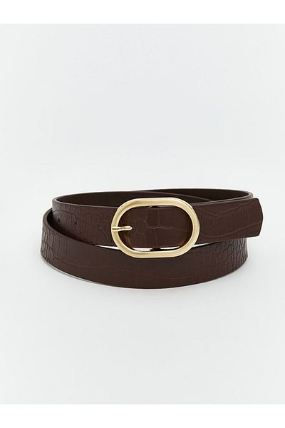 LC Waikiki LCW ACCESSORIES Γυναικεία ζώνη σε καφέ δερμάτινη εμφάνιση