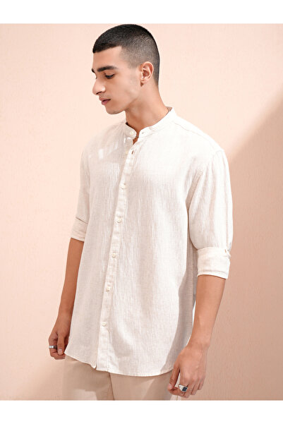 Highlander By Styli Textured Relaxed Fit Collared Shirt