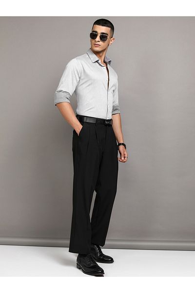 Highlander By Styli Solid Cotton Slim Fit Shirt with Pocket